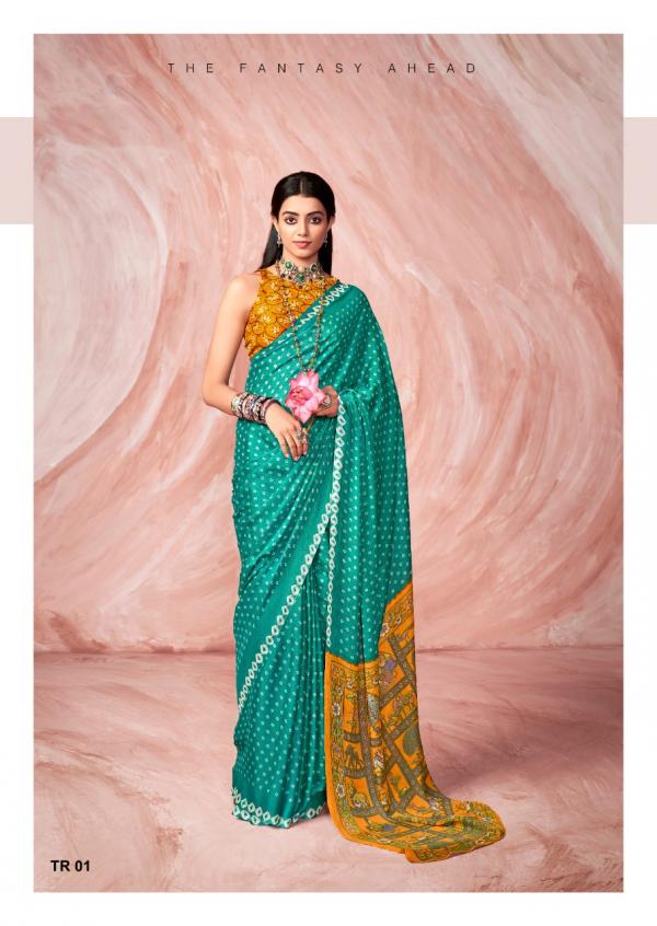 Stavan Tarang Fancy Wear Printed Silk DesignerSaree Collection